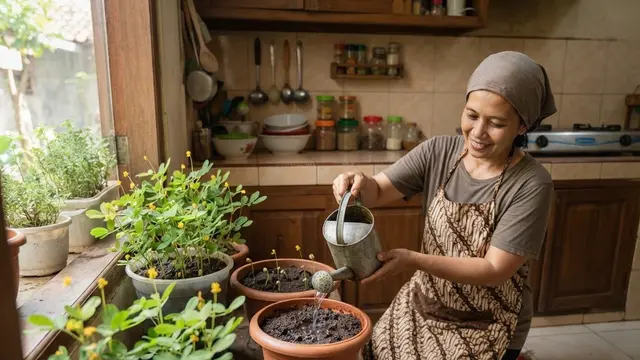 Menanam Kacang Tanah Dalam Wadah