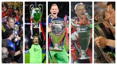 Kumpulan foto-foto penjaga gawang yang pernah merasakan kegemilangan bersama klub mereka masing-masing dalam  meraih Treble Winners. (Foto: AFP)