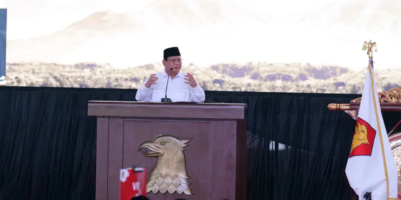 Prabowo Sampaikan Pidato Politik di Rapimnas Partai Gerindra