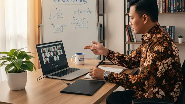 Ide Usaha di Depan Rumah untuk Bapak-bapak Tanpa Modal yakni Kursus Daring