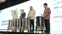 Menteri Pertanian Syahrul Yasin Limpo pada acara Perkebunan Indonesia Expo (BUNEX) yang berlangsung di ICE BSD City, Tangeran, Banten, Kamis, (7/9/2023).