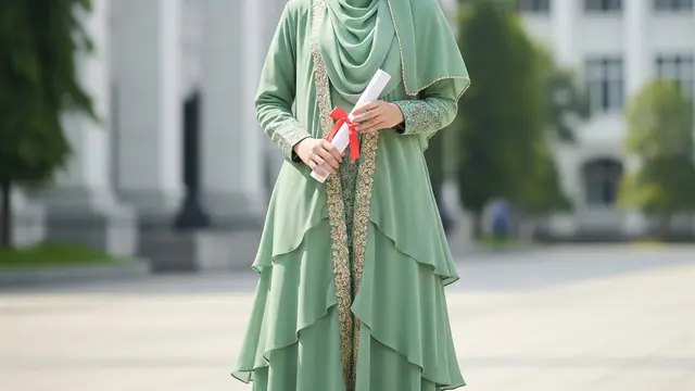 Model Gamis Wisuda Anti Gatal dan Gerah