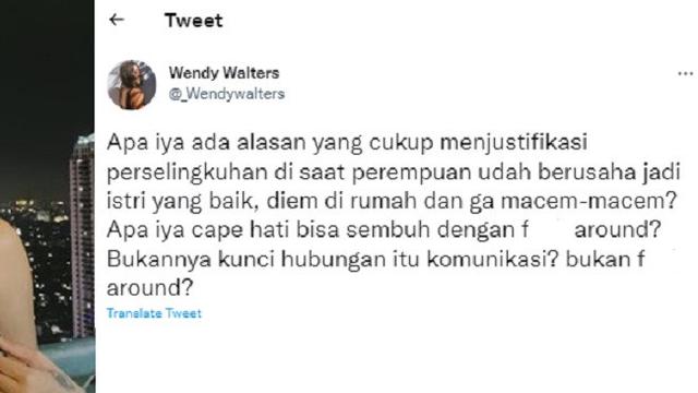 Wendy Walters - Reza Arap (Foto: Instagram/@wendywalters/Twitter)