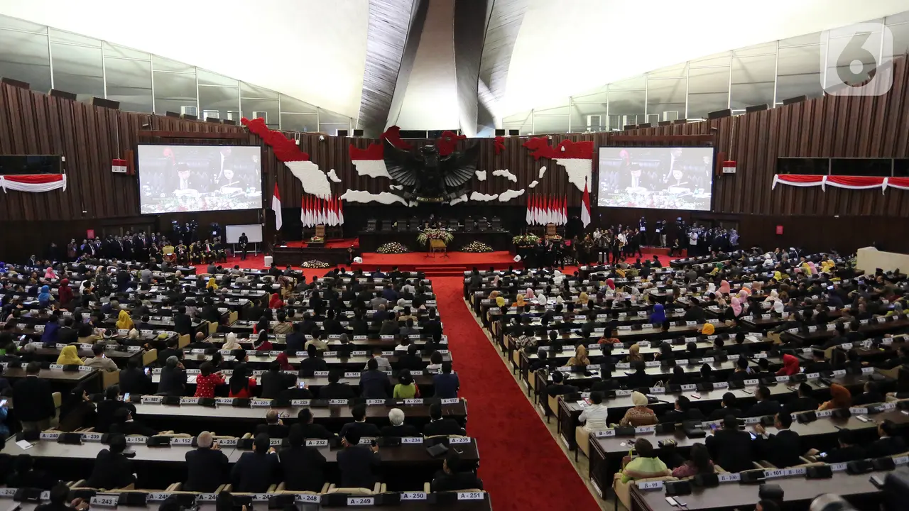 Suasana Sidang Pelantikan Ketua dan Wakil Ketua MPR
