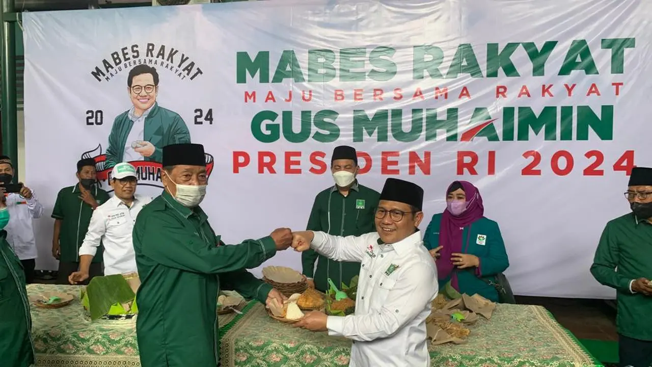 Ketum PKB DPP Muhaimin Iskandar meresmikan Kantor Maju Bersama (Mabes Rakyat) Gus Muhaimin Presiden 2024. (Dian Kurniawan/Liputan6.com)