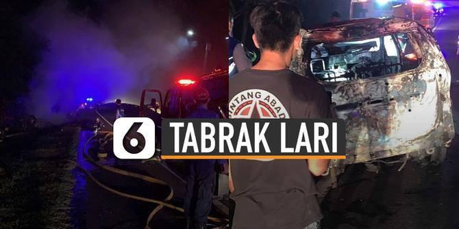 VIDEO: Avanza Tabrak Lari di Bandung, Mobil Terbakar dan Pelaku Diburu