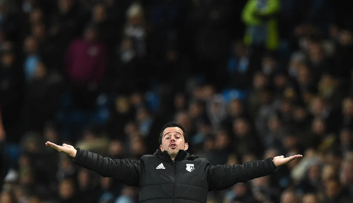 3. Marco Silva - Pelatih muda ini mencuri perhatian saat membawa Olympiakos memecahkan rekor menang berturut-turut di liga pada 2015-2016. Namun sayang karier nya berakhir saat Watford memecatnya karena isu didekati oleh Everton. (AFP/Oli Scarff)