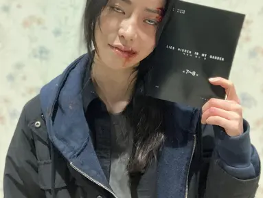 "Aku sedang jatuh cinta Selamat jalan Sang Eun, terima kasih," tulis Lim Ji Yeon dengan menyertakan foto wajah Chu Sang Eun yang penuh luka lebam. (Foto: Instagram/ limjjy2)