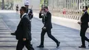 Menteri Pariwisata dan Ekonomi Kreatif (Menparekraf) Sandiaga Salahuddin Uno tiba untuk menghadiri pembukaan KTT ASEAN ke-43 di Jakarta Convention Center (JCC), Senayan, Selasa (5/9/2023). (Liputan6.com/Faizal Fanani)