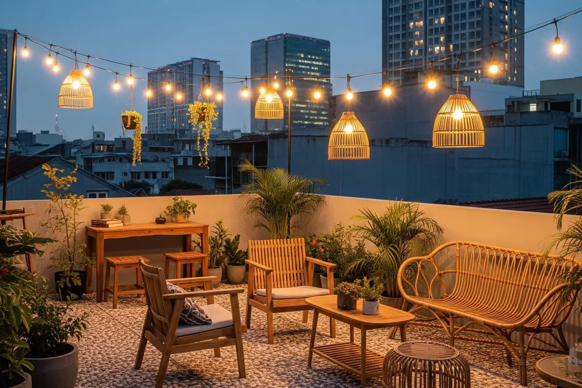Desain Rooftop di Rumah Kecil Padat Penduduk Tapi Tetap Estetik