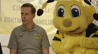 Legenda Borussia Dortmund, Jorg Heinrich, di Jakarta.  (Bola.com / Husni Mubarok)