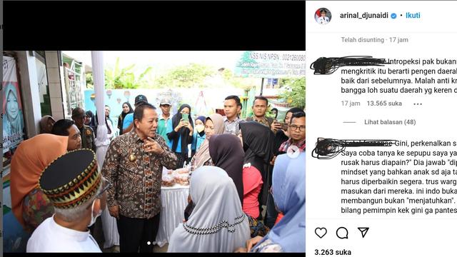 Warganet geruduk kolom komentar Gubernur Lampung