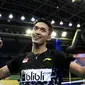 Tunggal putra Jonatan Christie ikut menyumbang poin saat Indonesia kalahkan China 3-1 pada final Kejuaraan Bulutangkis Asia Beregu 2018, Minggu (11/2/2018). (PBSI)