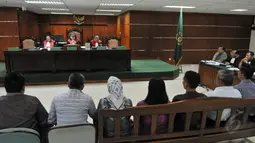 Suasana sidang lanjutan Sutan Bhatoegana  di Pengadilan Tipikor, Jakarta, Senin (18/5/2015).  Sebanyak 12 orang saksi dihadirkan dalam sidang tersebut. (Liputan6.com/Herman Zakharia)