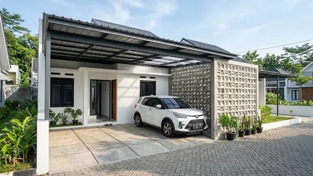 Carport Dinding Roster Beton Minimalis