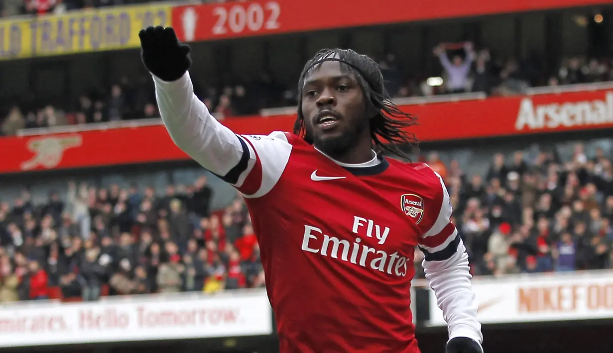 Arsenal membeli Gervinho pada tahun 2011 dari Lille. Setelah menghabiskan dua musim di Arsenal, Gervinho dijual ke AS Roma lalu menerima pinangan Hebei China Fortune pada 2016 dan berakhir di Yunani untuk Aris Thessaloniki. Sejak 1 Juli 2023 pemain berusia 36 tahun tersebut resmi menganggur. (AFP/Ian Kington)