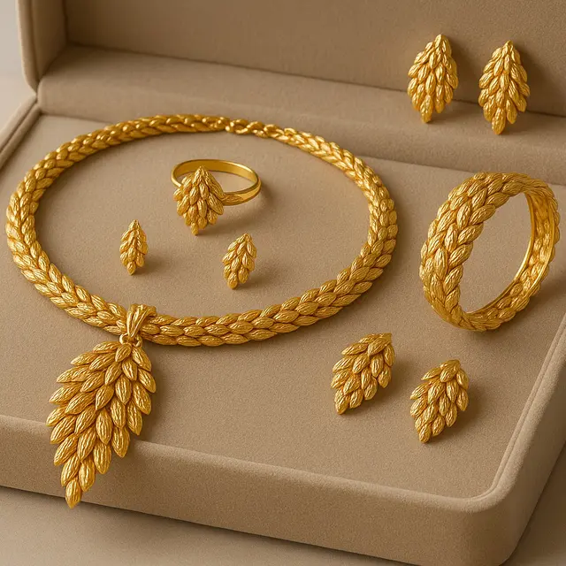 Model Satu Set Perhiasan Emas Padi/Ilustrasi oleh AI