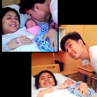 Kabar bahagia dari pasangan yang selalu tampil romantis Nycta Gina dan Rizky Kinos. Nycta Gina melahirkan Senin, (2/5/2016) berjenis kelamin laki-laki. (Instagram/@Renggacapthrine)