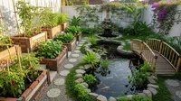 8 Model Kebun Sayur Dekat Kolam Ikan yang Hemat Ruang tapi Produktif, Inspirasi Rumah Asri 2026