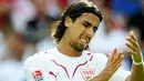 Reaksi gelandang VfB Stuttgart Sami Khedira di laga lanjutan Bundesliga melawan FC Nuremberg di Stuttgart, 29 Agustus 2009. AFP PHOTO DDP / TORSTEN SILZ