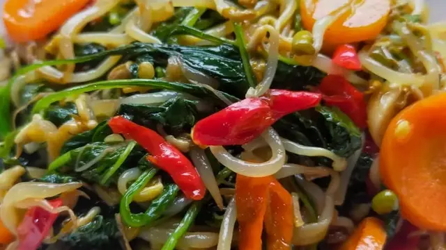 Tumis Bayam Tauge Wortel