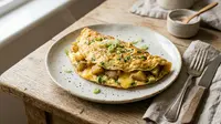 Resep Telur Dadar Isi Kentang dan Keju, Gurih dan Mengenyangkan