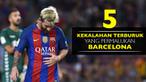 Video lima kekalahan terburuk yang mempermalukan tim besar Barcelona, salah satunya tim promosi Deportivo Alaves dengan skor 1-2 di La Liga.
