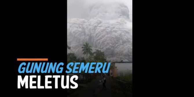 VIDEO: Gunung Semeru Meletus, Jembatan Penghubung Lumajang-Malang Ambruk!