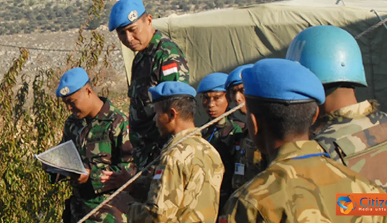 Citizen6, Lebanon Selatan: Peninjauan area operasi ini diawali dengan meninjau OP Observation Post (Pos Pengamatan) Mata yang merupakan wilayah Kompi Delta. (Pengirim: Badarudin Bakri)