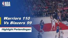 Draymond Green mencetak triple-double (20 poin, 13 rebound, 12 assist) dan Stephen Curry menambah 36 poin ketika Warriors unggul 3-0 atas Blazers.