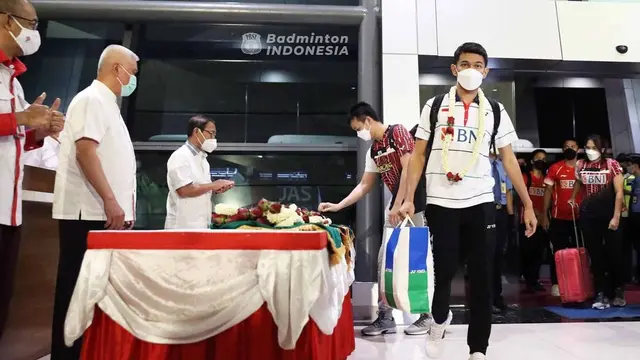 Tim Bulu Tangkis All England 2021 Indonesia Telah Kembali ke Jakarta. (Sumber: Instagram/badminton.ina)