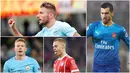 Berikut ini 7 pemain yang berhasil mencetak hat-trick assist di liga top Eropa musim ini. Diantaranya, Henrikh Mkhitaryan, Kevin De Bruyne dan Ciro Immobile. (Foto-foto Kolase dari AFP)