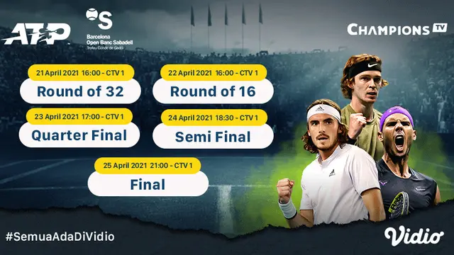 Live Streaming ATP 500 Barcelona Open Pekan Ini di Vidio