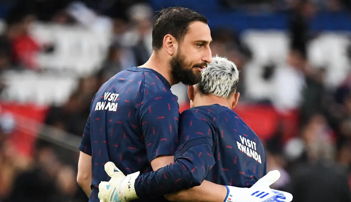 <p>Gianluigi Donnarumma juga salah satu dari beberapa pemain baru PSG musim ini. Namun sayang dia lebih banyak duduk dibangku cadangan sama seperti di pertandingan melawan Lens. Donnarumma telah bermain  sebanyak 22 kali disemua kompetisi bersama PSG. (AFP/Bertrand Guay)</p>