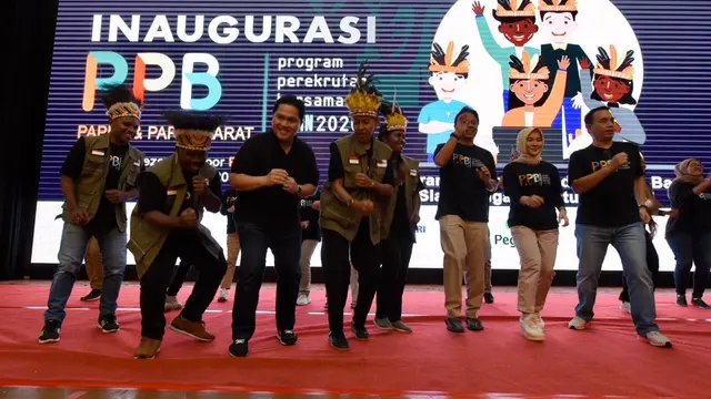 Menteri BUMN Erick Thohir dalam Inagurasi yang bertajuk Kitorang Anak Papua Siap Mengabdi Untuk Negeri.