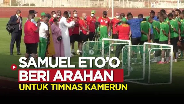 Berita video Samuel Eto'o hadiri sesi latihan Kamerun jelang 16 besar Piala Afrika 2021