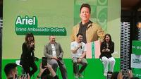 Ariel NOAH saat jumpa pers Komitmen GoSend Mendukung UMKM Melalui Komunitas Best Seller GoSend di Jakarta, 9 Februari 2023.&nbsp; (Liputan6.com/Henry)