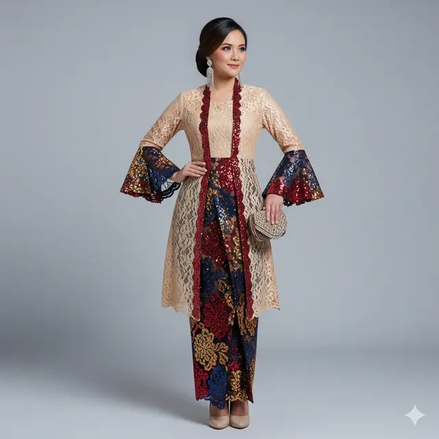 Model Kebaya Lengan Lonceng Brokat Elegan Terbaru. Gemini