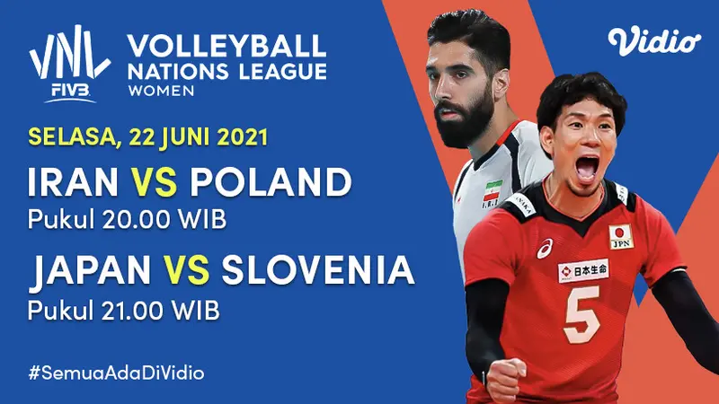 Link Live Streaming Big Match VNL 2021 di Vidio, Selasa 22 Juni