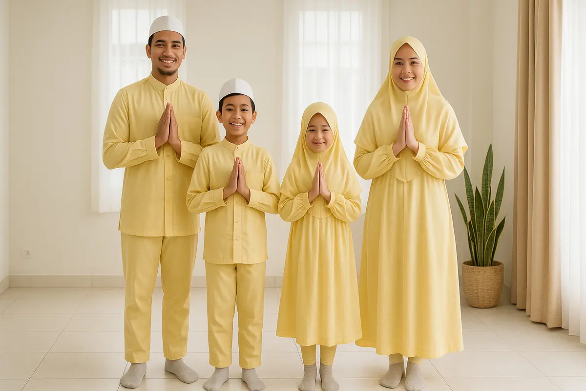 Inspirasi Model Outfit Sholat Ied Keluarga 2025 yang Serasi dan Adem/via ChatGPT