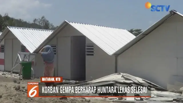 Korban gempa Lombok berharap pembangunan hunian sementara sudah rampung sebelum musim hujan datang.
