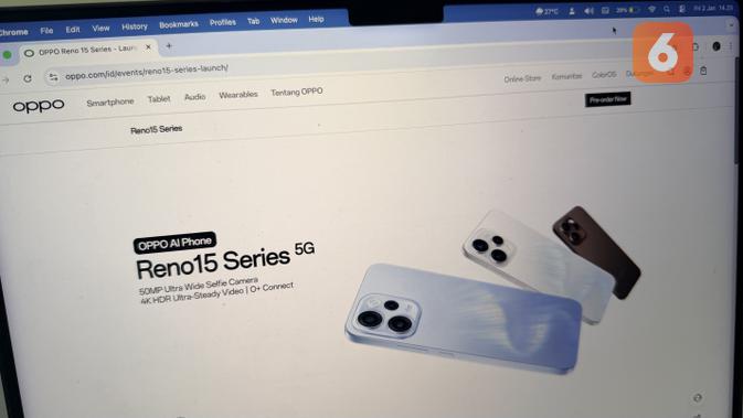 Pre-order Oppo Reno 15 Series di Indonesia Dibuka, Bisa DP Rp 200 Ribu dan Tersedia 3 Varian