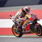 Pembalap Repsol Honda, Marc Marquez, meraih pole pada kualifikasi MotoGP Austria di Sirkuit Red Bull Ring, Sabtu (11/8/2018). (Twitter/Repsol Honda Team)