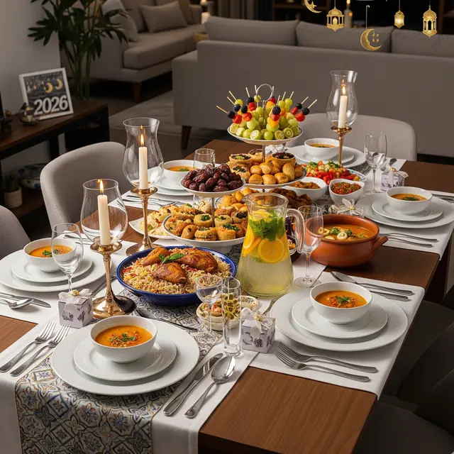 Meja Makan di Rumah untuk Acara Buka Bersama 2026 (Gemini AI)