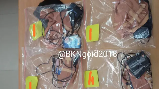 Alat komunikasi ditemukan ketika mau ujian sekolah kedinasan (Foto:Twitter BKN)