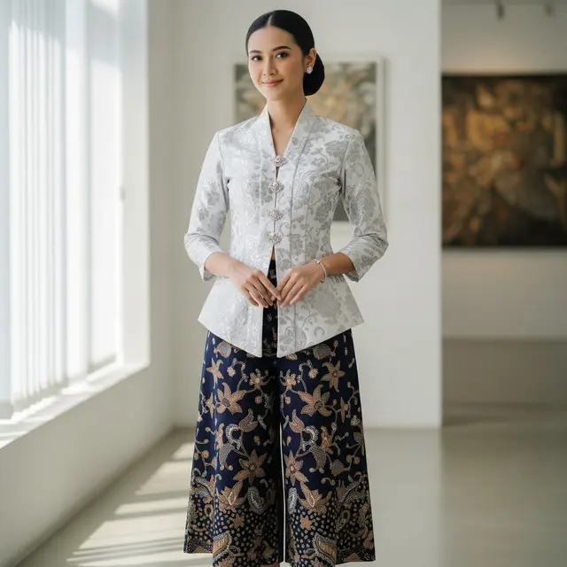 Model Atasan Brokat Bawahan Batik Terbaru