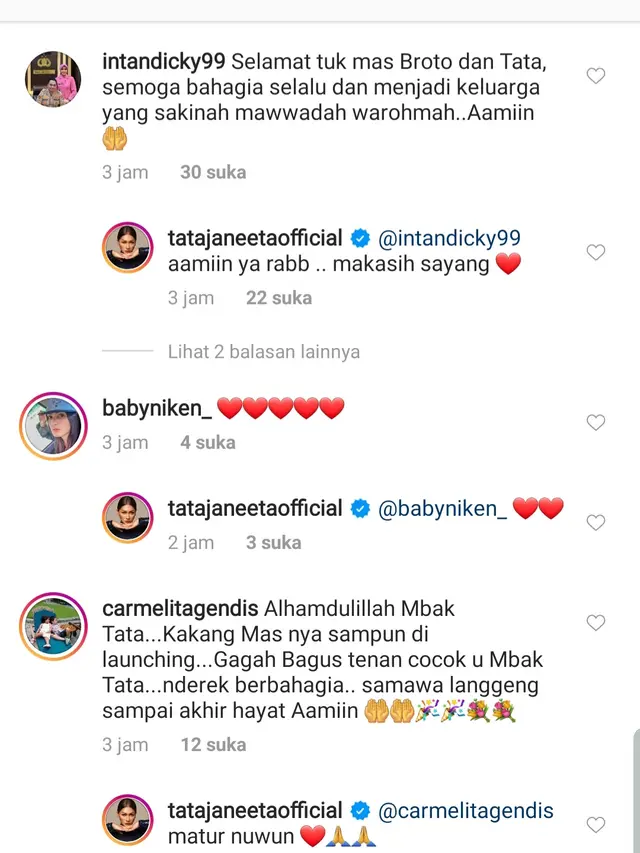 Unggahan Tata Janeeta. (Foto: Instagram @tatajaneetaofficial)