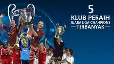 Video lima klub peraih juara Liga Champions terbanyak, Barcelona menjadi urutan ke-5 karena hanya meraih 5 kali juara Liga Champions pada tahun 1992, 2006, 2009, 2011 dan 2015. Real Madrid menjadi urutan ke-1 karena meraih 10 x  juara Liga Champions.