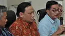 Direktur Relawan BPN Prabowo-Sandi Ferry Mursyidan Baldan memberikan keterangan hasil rapat persiapan debat Capres keempat di kantor KPU, Jakarta, Senin (25/3). Hasil rapat tersebut memutuskan moderator yang ditunjuk ialah Retno Pinasti dan Zulfikar Naghi. (merdeka.com/Iqbal S Nugroho)