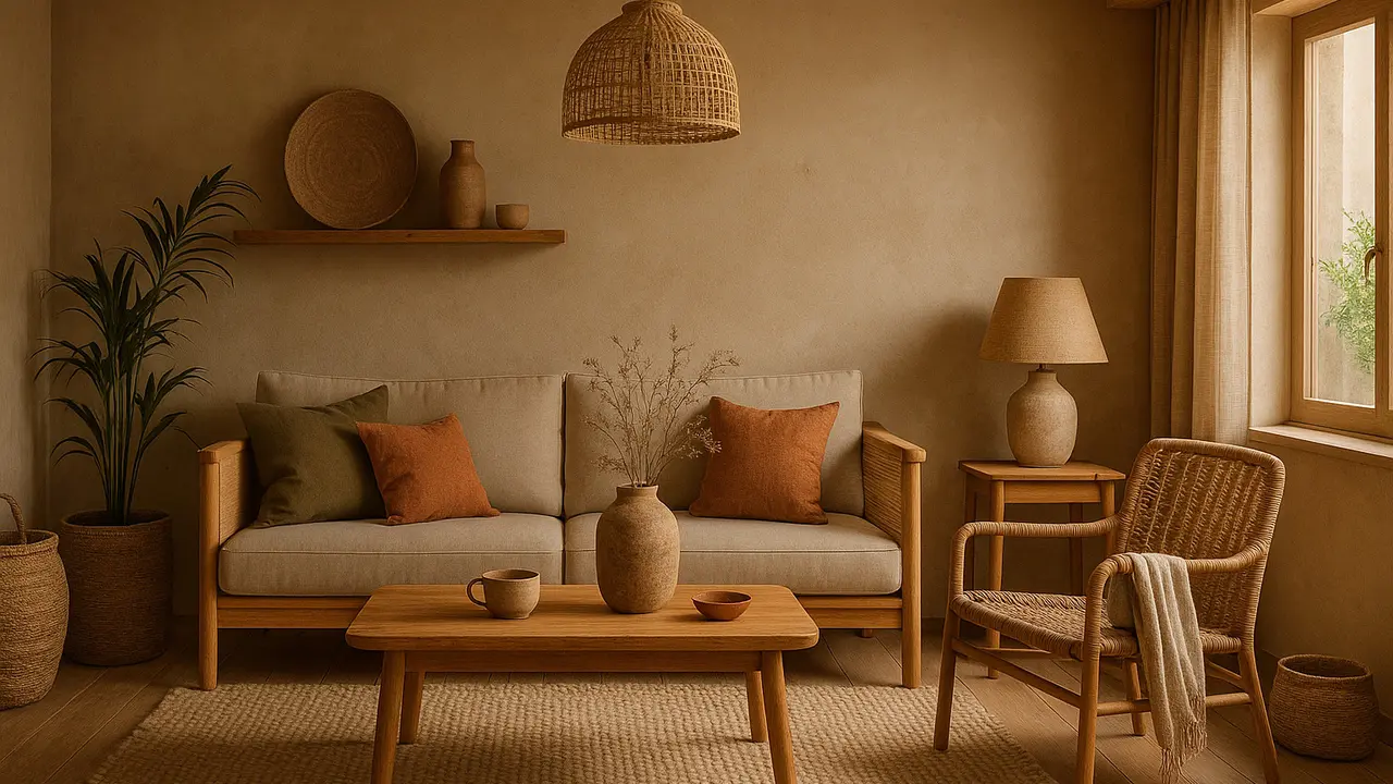 Model Rumah 7x10 Meter dengan Nuansa Japandi Earth Tone yang Cozy ala Pinterest/Ilustrasi gambar oleh AI